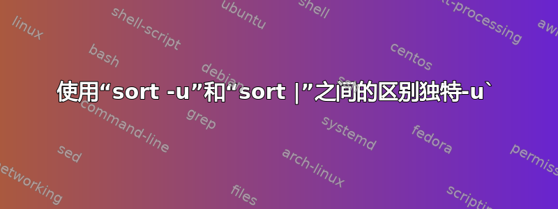 使用“sort -u”和“sort |”之间的区别独特-u`