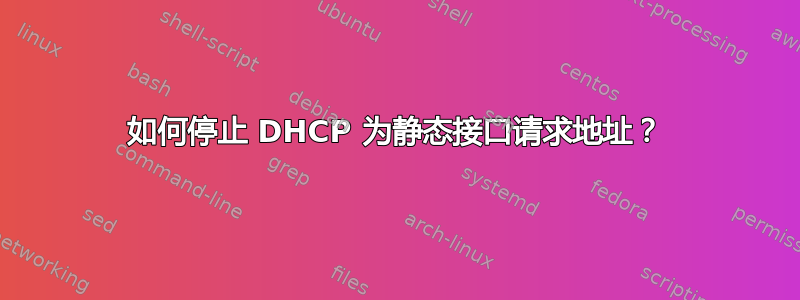 如何停止 DHCP 为静态接口请求地址？