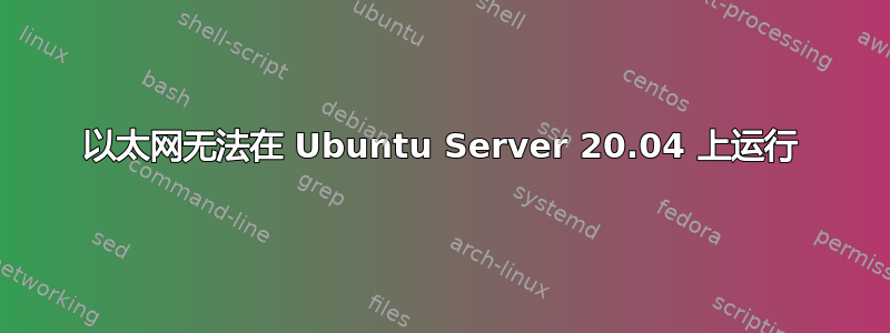 以太网无法在 Ubuntu Server 20.04 上运行