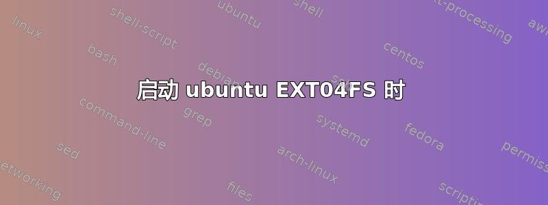 启动 ubuntu EXT04FS 时