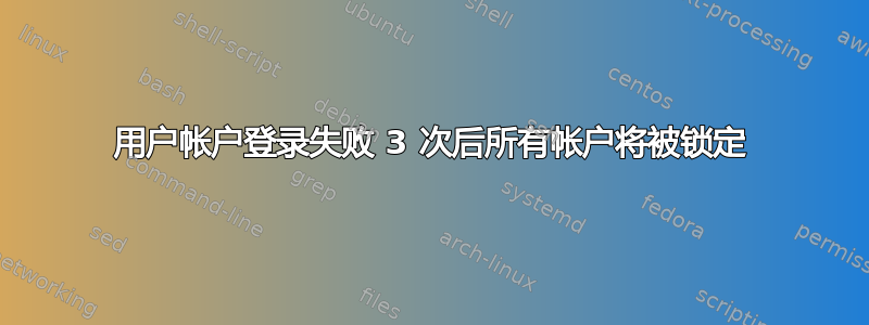 用户帐户登录失败 3 次后所有帐户将被锁定