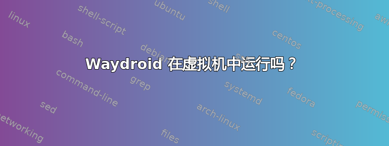 Waydroid 在虚拟机中运行吗？