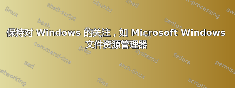 保持对 Windows 的关注，如 Microsoft Windows 文件资源管理器