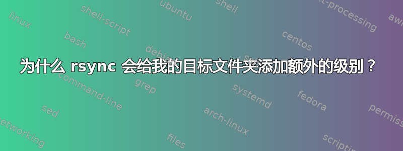 为什么 rsync 会给我的目标文件夹添加额外的级别？