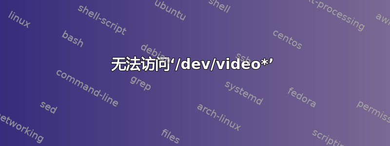 无法访问‘/dev/video*’