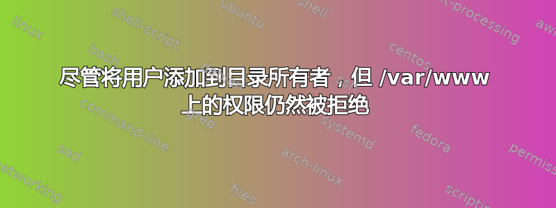 尽管将用户添加到目录所有者，但 /var/www 上的权限仍然被拒绝