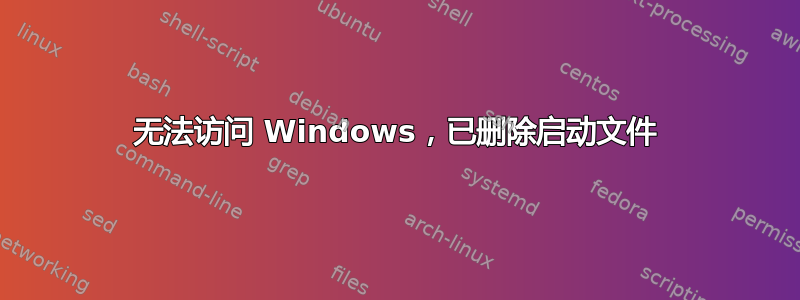 无法访问 Windows，已删除启动文件