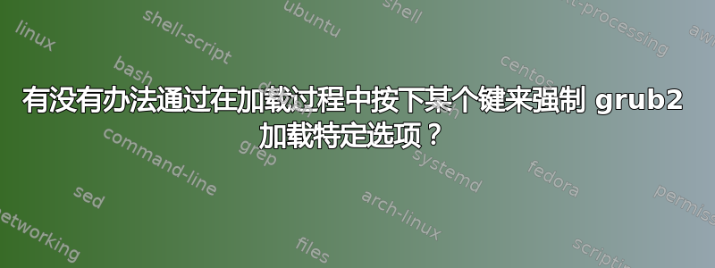 有没有办法通过在加载过程中按下某个键来强制 grub2 加载特定选项？