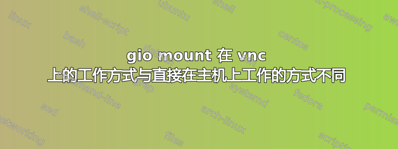 gio mount 在 vnc 上的工作方式与直接在主机上工作的方式不同