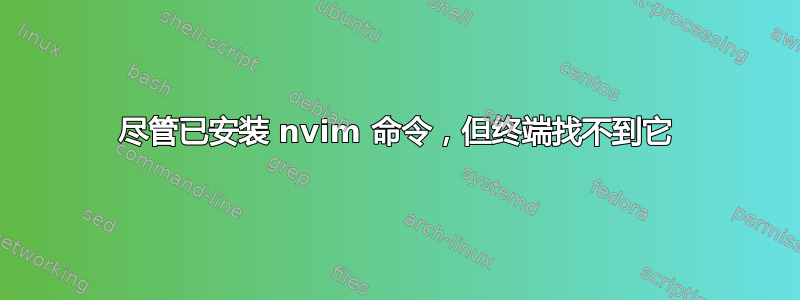 尽管已安装 nvim 命令，但终端找不到它