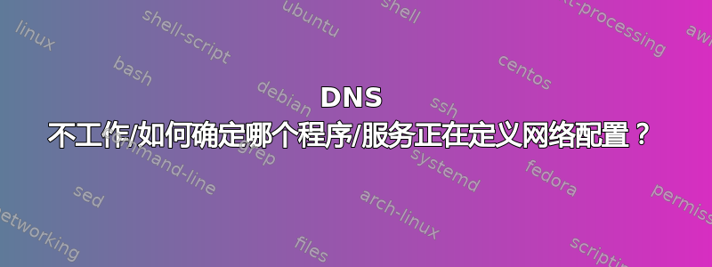 DNS 不工作/如何确定哪个程序/服务正在定义网络配置？