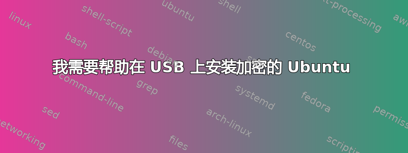 我需要帮助在 USB 上安装加密的 Ubuntu