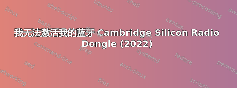 我无法激活我的蓝牙 Cambridge Silicon Radio Dongle (2022)