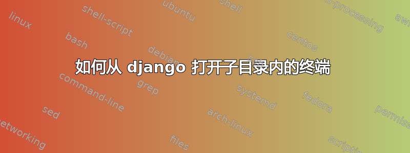 如何从 django 打开子目录内的终端