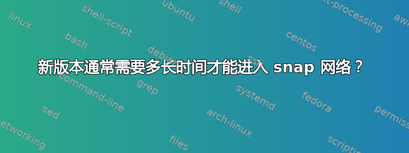 新版本通常需要多长时间才能进入 snap 网络？