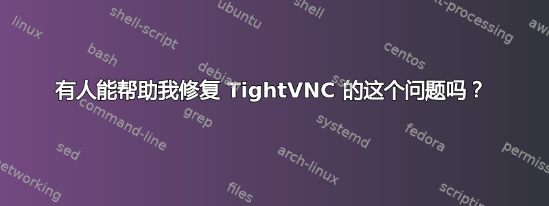 有人能帮助我修复 TightVNC 的这个问题吗？