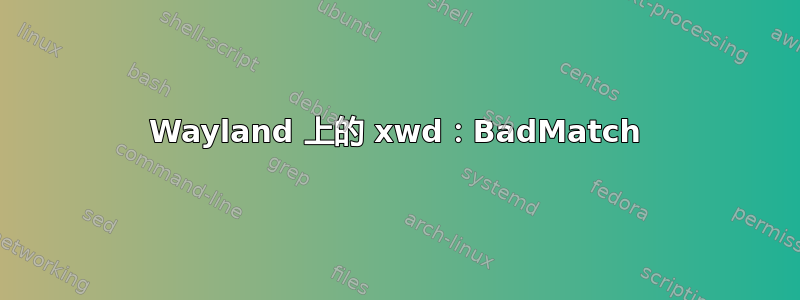 Wayland 上的 xwd：BadMatch