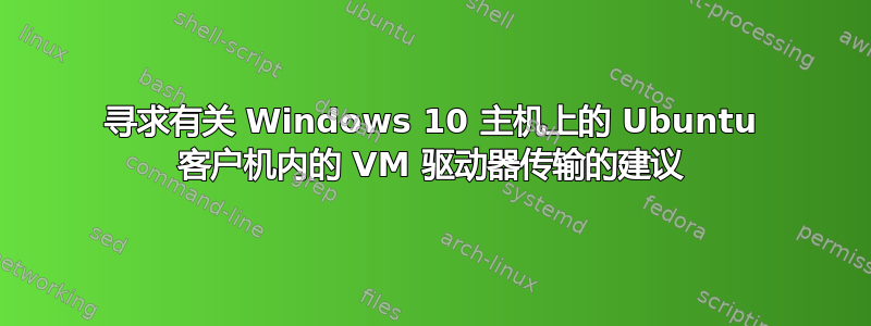 寻求有关 Windows 10 主机上的 Ubuntu 客户机内的 VM 驱动器传输的建议