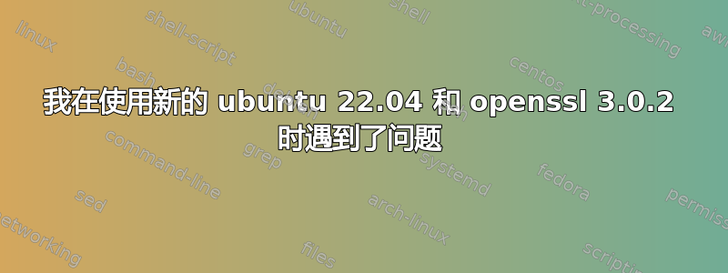 我在使用新的 ubuntu 22.04 和 openssl 3.0.2 时遇到了问题