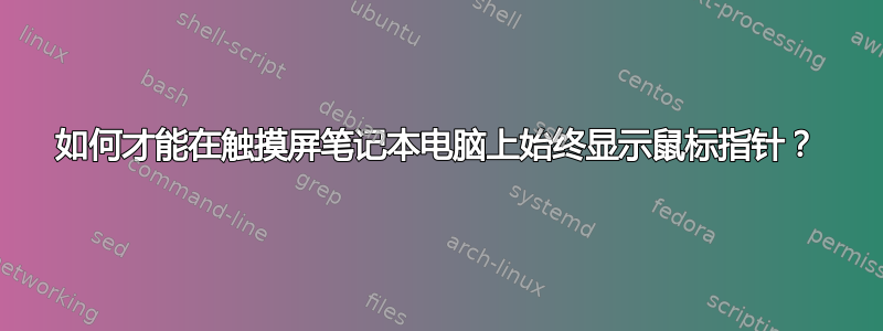 如何才能在触摸屏笔记本电脑上始终显示鼠标指针？