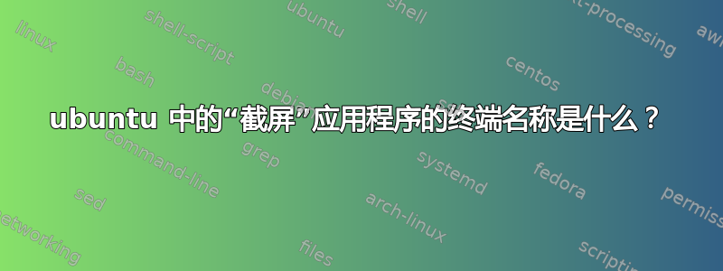 ubuntu 中的“截屏”应用程序的终端名称是什么？