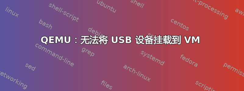 QEMU：无法将 USB 设备挂载到 VM