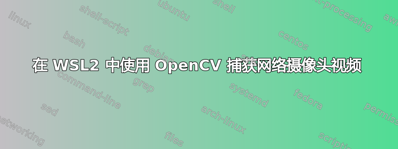 在 WSL2 中使用 OpenCV 捕获网络摄像头视频