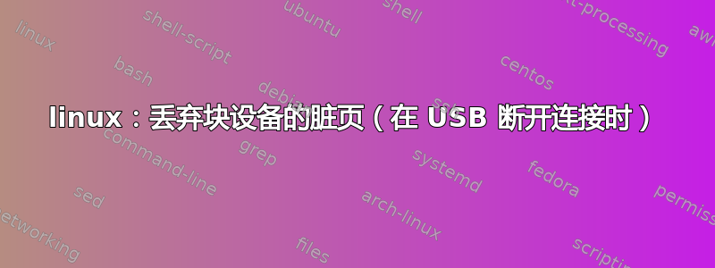 linux：丢弃块设备的脏页（在 USB 断开连接时）