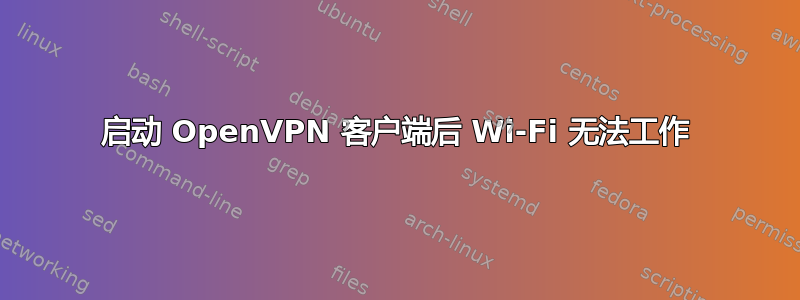 启动 OpenVPN 客户端后 Wi-Fi 无法工作