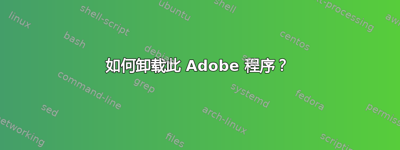 如何卸载此 Adob​​e 程序？