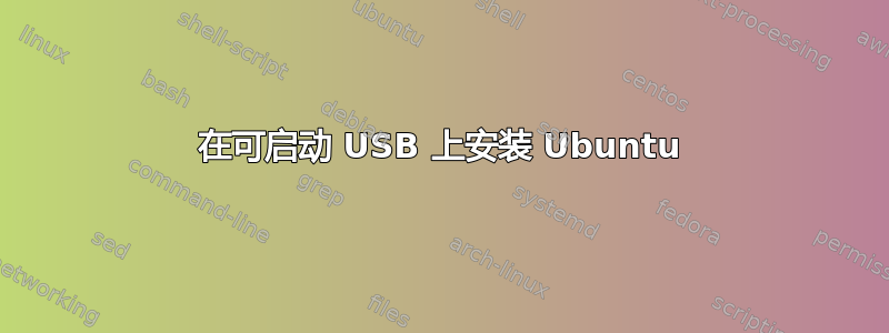 在可启动 USB 上安装 Ubuntu