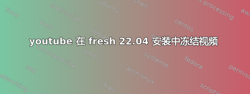 youtube 在 fresh 22.04 安装中冻结视频