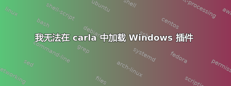 我无法在 carla 中加载 Windows 插件