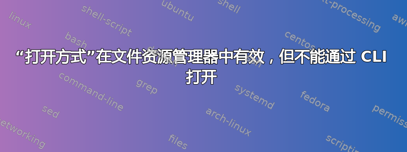 “打开方式”在文件资源管理器中有效，但不能通过 CLI 打开