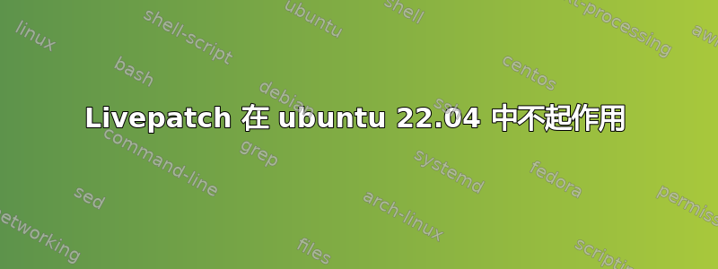 Livepatch 在 ubuntu 22.04 中不起作用