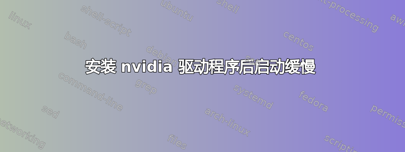 安装 nvidia 驱动程序后启动缓慢