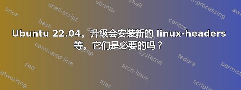 Ubuntu 22.04。升级会安装新的 linux-headers 等。它们是必要的吗？