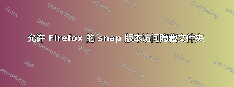 允许 Firefox 的 snap 版本访问隐藏文件夹