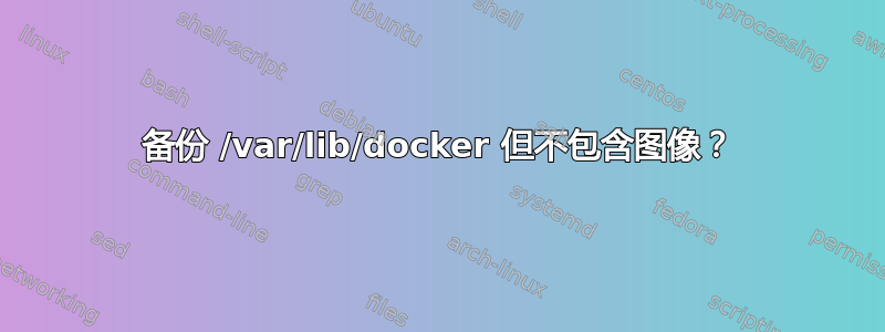 备份 /var/lib/docker 但不包含图像？