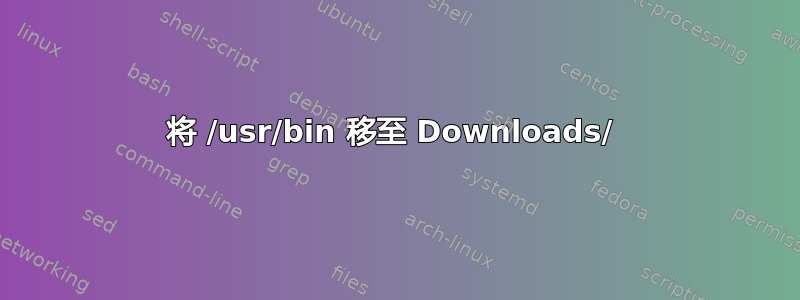 将 /usr/bin 移至 Downloads/ 