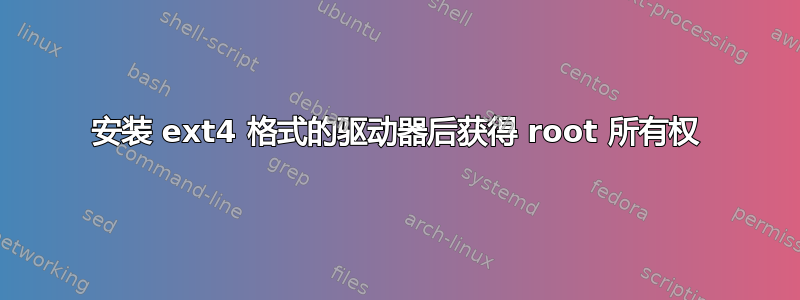 安装 ext4 格式的驱动器后获得 root 所有权