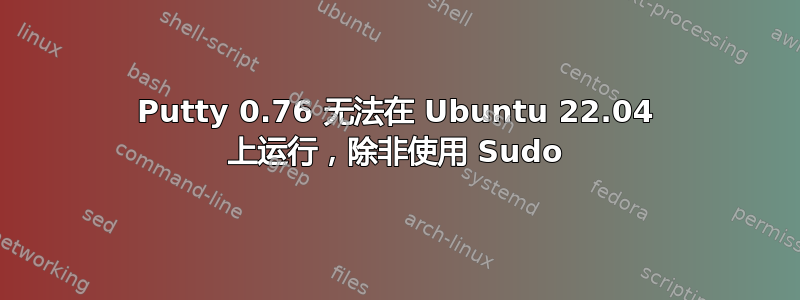 Putty 0.76 无法在 Ubuntu 22.04 上运行，除非使用 Sudo