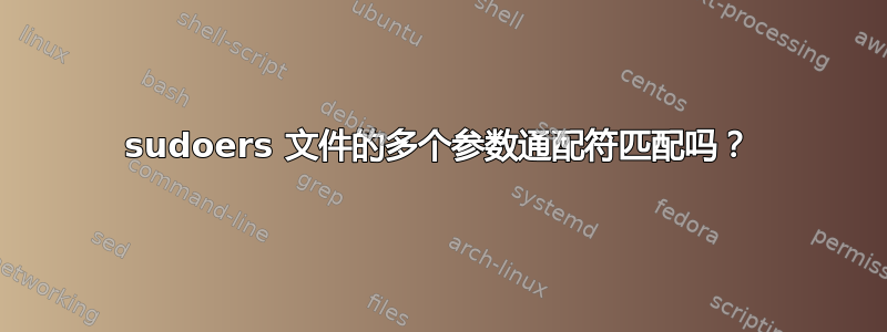 sudoers 文件的多个参数通配符匹配吗？