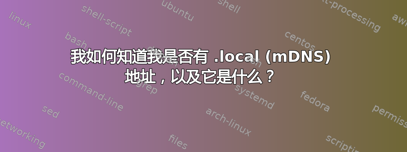 我如何知道我是否有 .local (mDNS) 地址，以及它是什么？