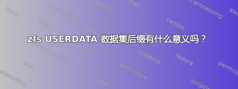 zfs USERDATA 数据集后缀有什么意义吗？