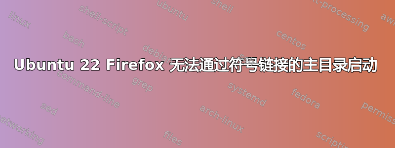 Ubuntu 22 Firefox 无法通过符号链接的主目录启动