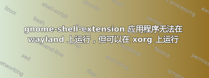 gnome-shell-extension 应用程序无法在 wayland 上运行，但可以在 xorg 上运行