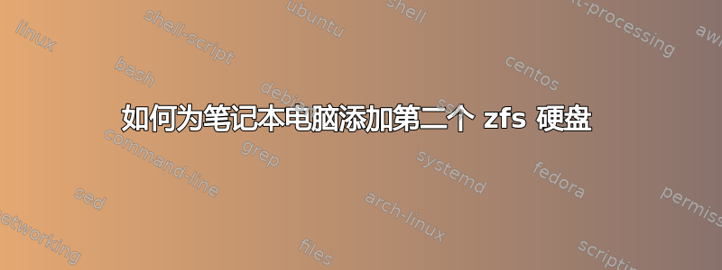 如何为笔记本电脑添加第二个 zfs 硬盘