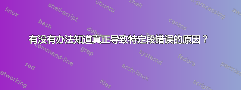 有没有办法知道真正导致特定段错误的原因？