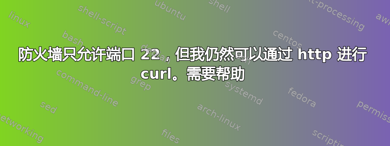 防火墙只允许端口 22，但我仍然可以通过 http 进行 curl。需要帮助